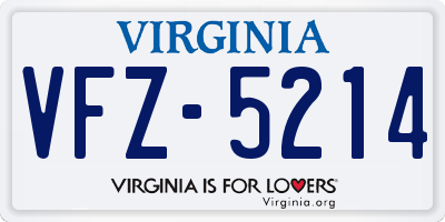 VA license plate VFZ5214