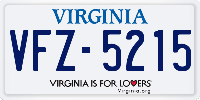 VA license plate VFZ5215