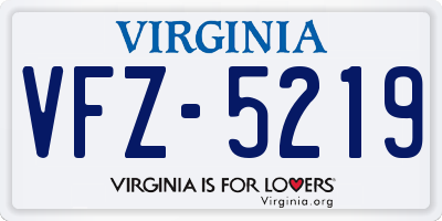 VA license plate VFZ5219