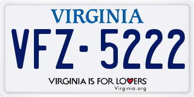 VA license plate VFZ5222