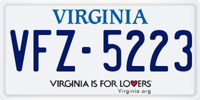 VA license plate VFZ5223