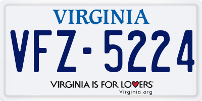 VA license plate VFZ5224