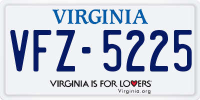 VA license plate VFZ5225