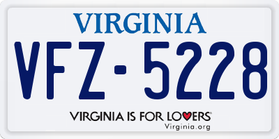 VA license plate VFZ5228