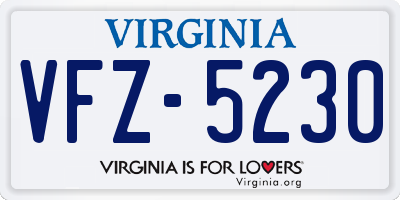 VA license plate VFZ5230