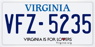 VA license plate VFZ5235