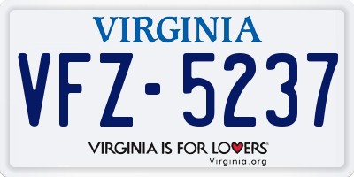 VA license plate VFZ5237