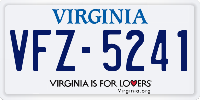 VA license plate VFZ5241