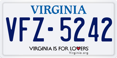VA license plate VFZ5242