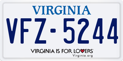 VA license plate VFZ5244