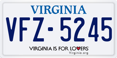 VA license plate VFZ5245