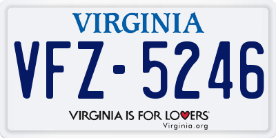 VA license plate VFZ5246