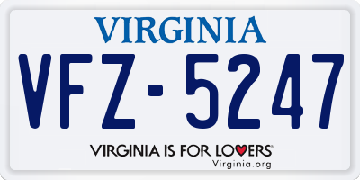 VA license plate VFZ5247
