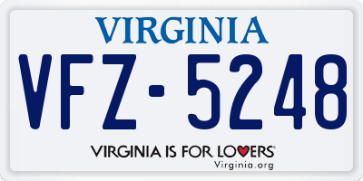 VA license plate VFZ5248