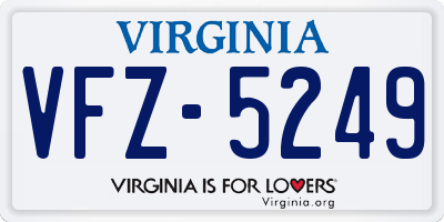 VA license plate VFZ5249