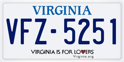 VA license plate VFZ5251