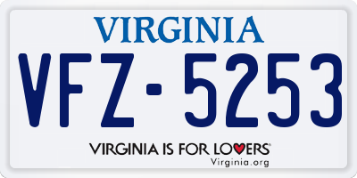 VA license plate VFZ5253