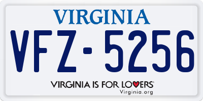 VA license plate VFZ5256