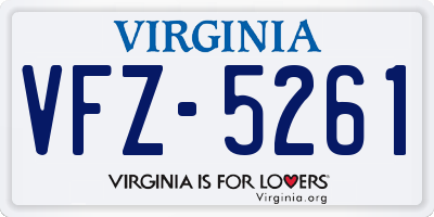 VA license plate VFZ5261