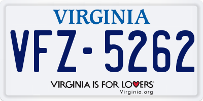 VA license plate VFZ5262
