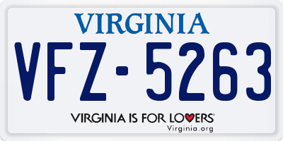 VA license plate VFZ5263