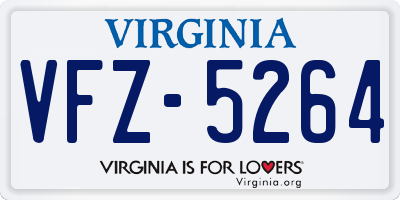 VA license plate VFZ5264