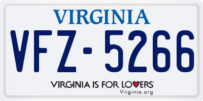 VA license plate VFZ5266