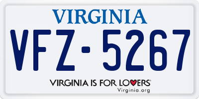 VA license plate VFZ5267