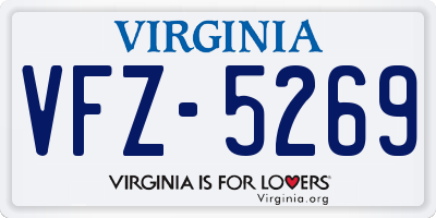 VA license plate VFZ5269