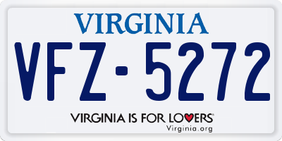 VA license plate VFZ5272