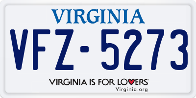 VA license plate VFZ5273