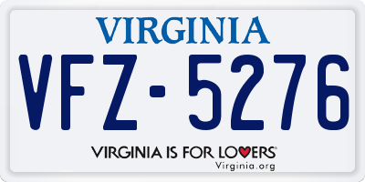 VA license plate VFZ5276