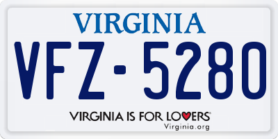 VA license plate VFZ5280