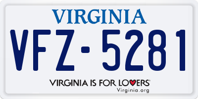 VA license plate VFZ5281