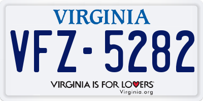 VA license plate VFZ5282