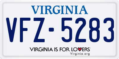 VA license plate VFZ5283