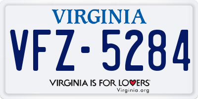 VA license plate VFZ5284