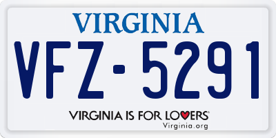 VA license plate VFZ5291