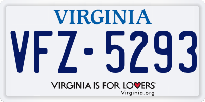 VA license plate VFZ5293