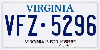 VA license plate VFZ5296