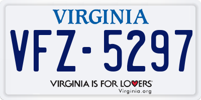 VA license plate VFZ5297