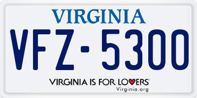 VA license plate VFZ5300