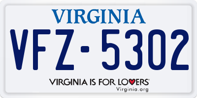 VA license plate VFZ5302