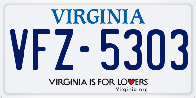 VA license plate VFZ5303