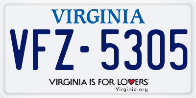 VA license plate VFZ5305