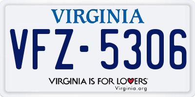 VA license plate VFZ5306