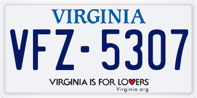 VA license plate VFZ5307