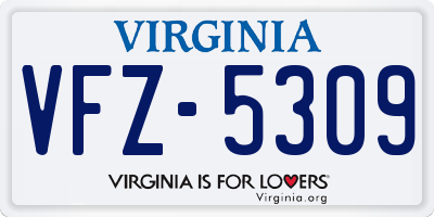 VA license plate VFZ5309
