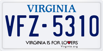 VA license plate VFZ5310