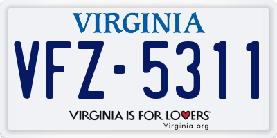 VA license plate VFZ5311